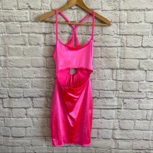Urban Outfitters Bright Pink Cut Out Bodycon Dress